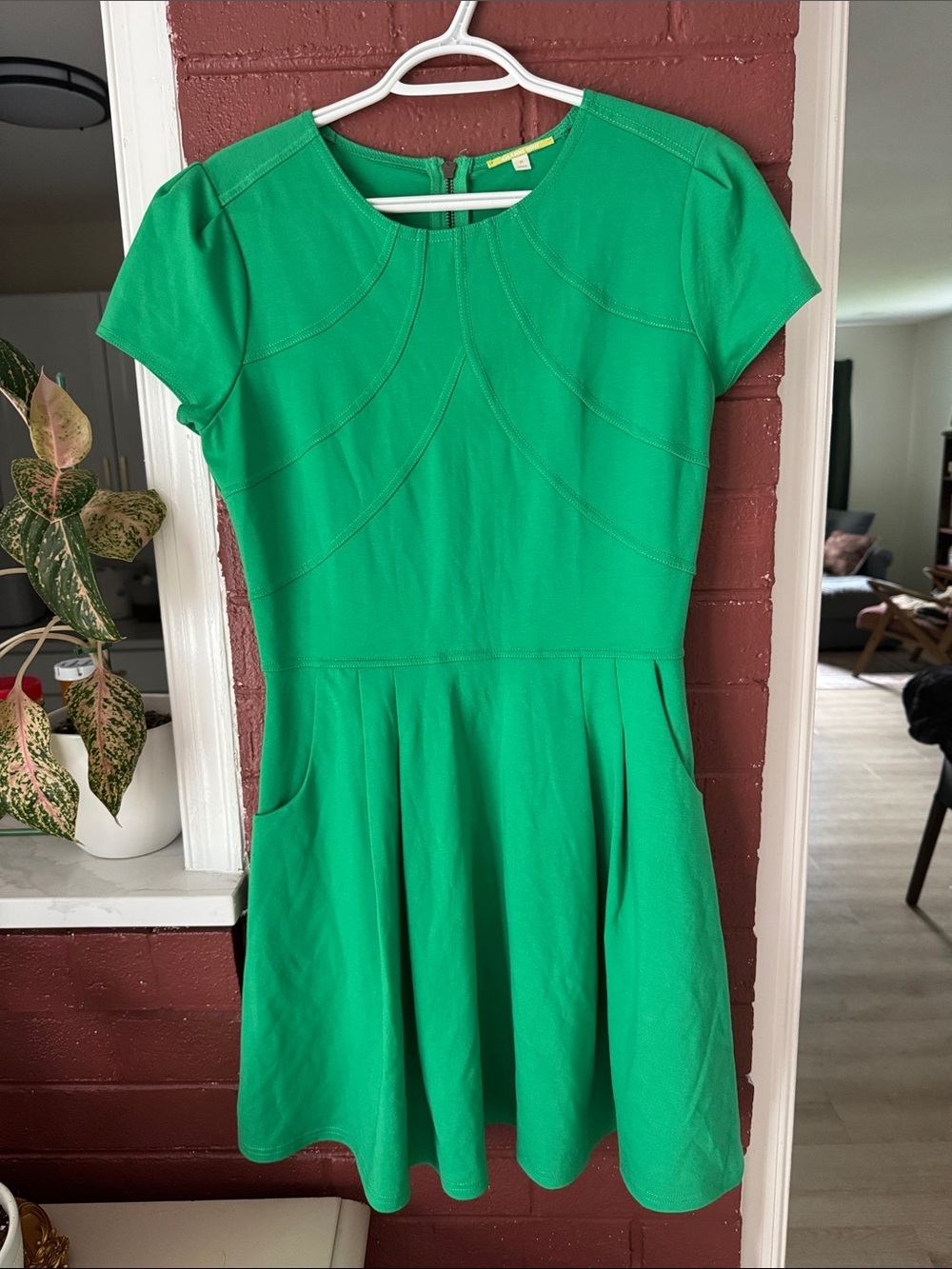 Gianni Bini Kelly Green Fit-and-Flare Mini Dress Medium
